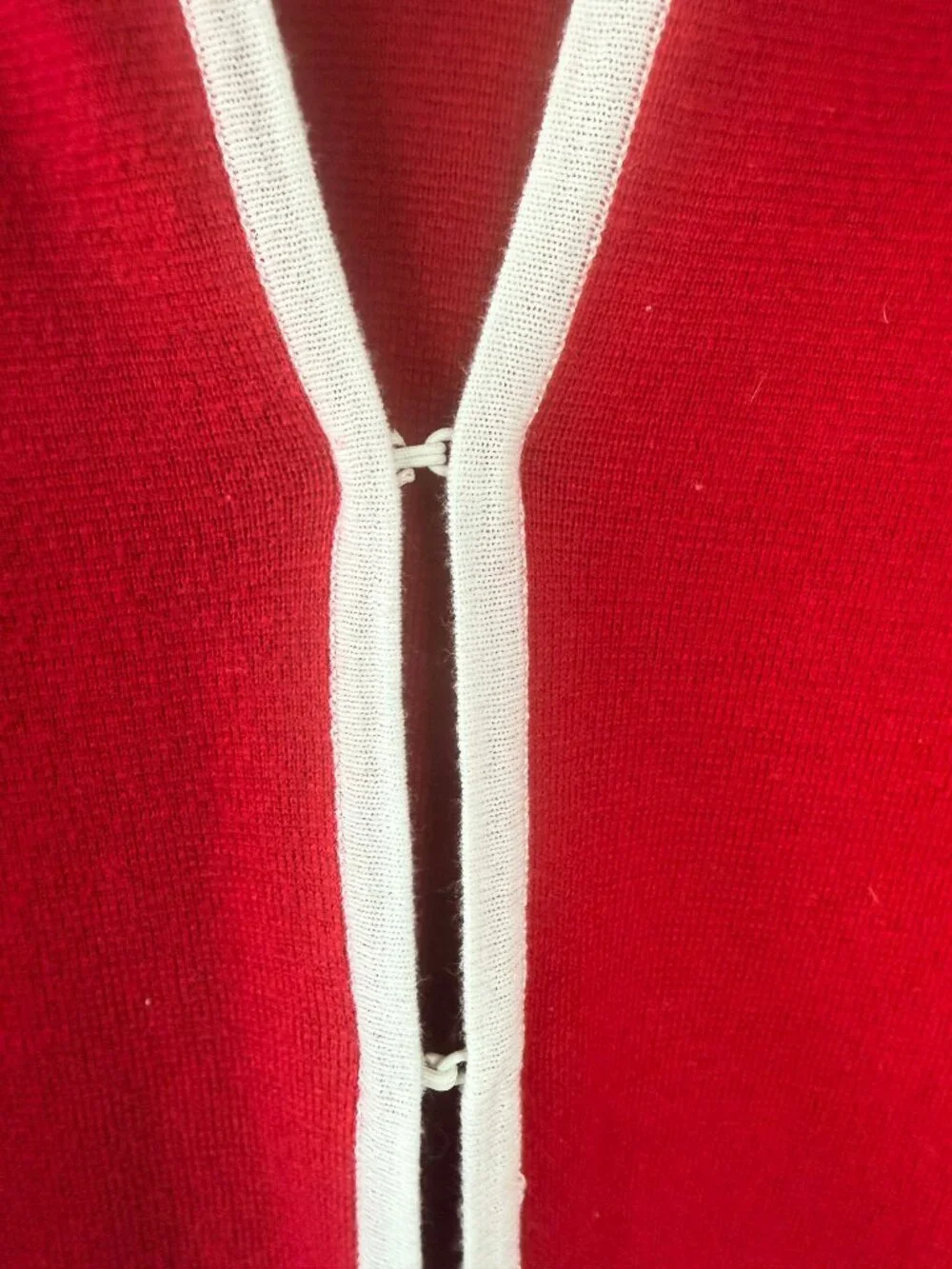 Kasper Red Black White Color Block Knit Cardigan Jacket Size L Preppy Career